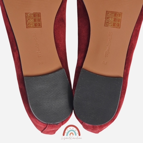 New! Madewell Greta Ballet Ruby Port Leather Suede Flats 9.5 - Picture 14 of 16